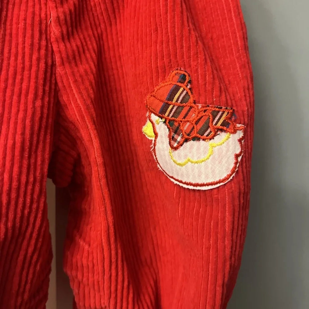 VNTG CARTERS CHILDRENS CHRISTMAS CORDUROY OVERALLS 6-9 Months EUC